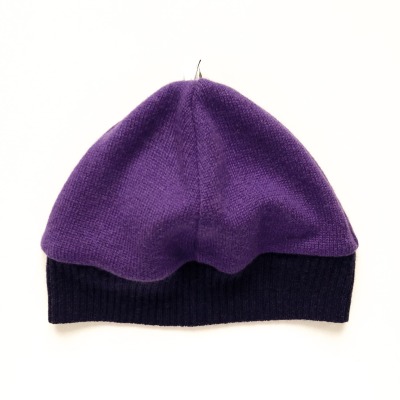 Mütze 1-4 Monate / KU 35-40 cm - 70% Kaschmir 30% Wolle violett