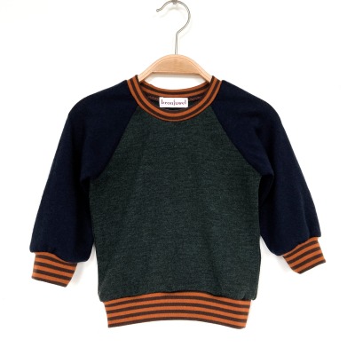 Pullover 80/86 - 100% Wolle grün blau braun