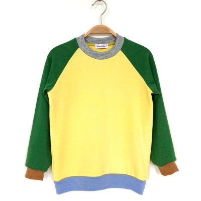 Pullover 122/128 - 100% Wolle gelb grün