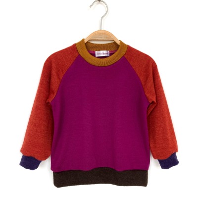 Pullover 92 - 100% Wolle pink orange