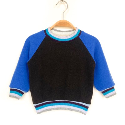 Pullover 80/86 - 90% Kaschmir 10% Seide dunkelbraun blau