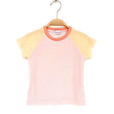 T-Shirt 92 - 75% Wolle 25% Kaschmir rosa gelb aprikot