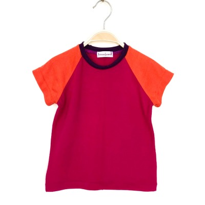 T-Shirt 104 - 75% Wolle 20% Seide 5% Kaschmir pink orange lila