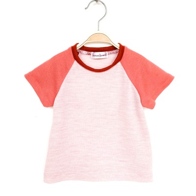 T-Shirt 86 - 100% Wolle rosa braun