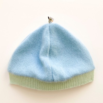 Mütze 1-4 Monate / KU 35-40 cm - 100% Kaschmir hellblau mint