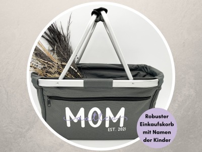 Einkaufskorb personalisiert | Einkaufstasche | Tragekorb | MOM mit Namen der Kinder | Geschenk zum