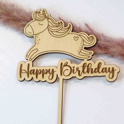 Caketopper Happy Birthday Einhorn für Kindergeburtstag - Einzigartige Caketopper Happy Birthday