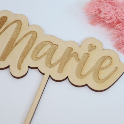 Caketopper personalisiert mit Name - Einzigartiger Tortenstecker personalisiert mit Name |