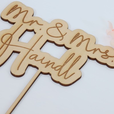 Caketopper Hochzeit Mr. &amp; Mrs. personalisiert | Caketopper Hochzeit Brautpaar Nachname |