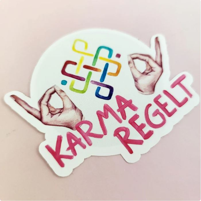 3er-Set Vinylsticker Karma regelt 4