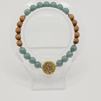 Jade &amp; Sandelholz Armbänder - Einzigartige, besondere Kombination mit 6-7mm Perlen. Schmuck für