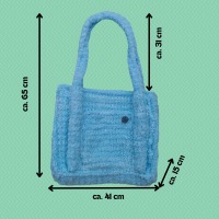 große bulky Häkeltasche, fertig gehäkelt, hellblaue kuschelig weiche Tasche als Geschenk, extra