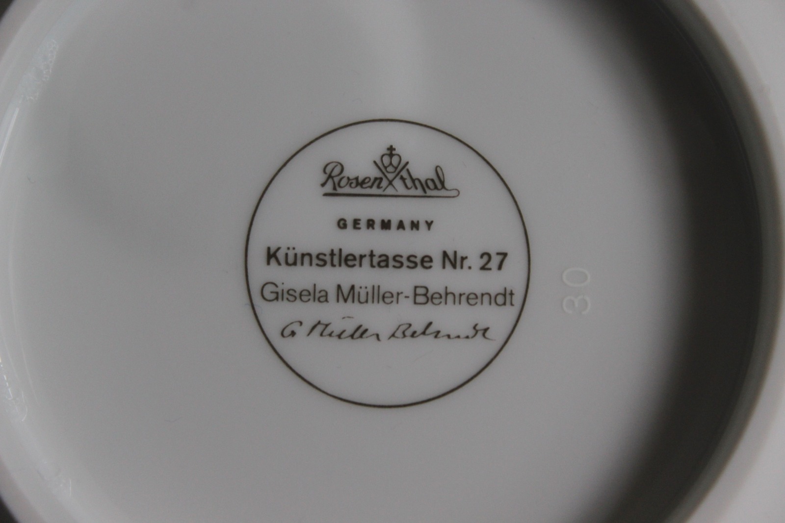 Rosenthal Mokka Künstlertasse Nr. 27 Giesela Müller Behrendt 10