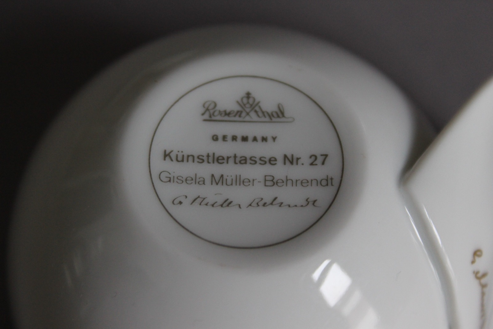 Rosenthal Mokka Künstlertasse Nr. 27 Giesela Müller Behrendt 12