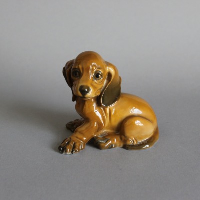 Rosenthal Georg Küspert Porzellan Tierfigur Dackel Welpe H 10 cm D