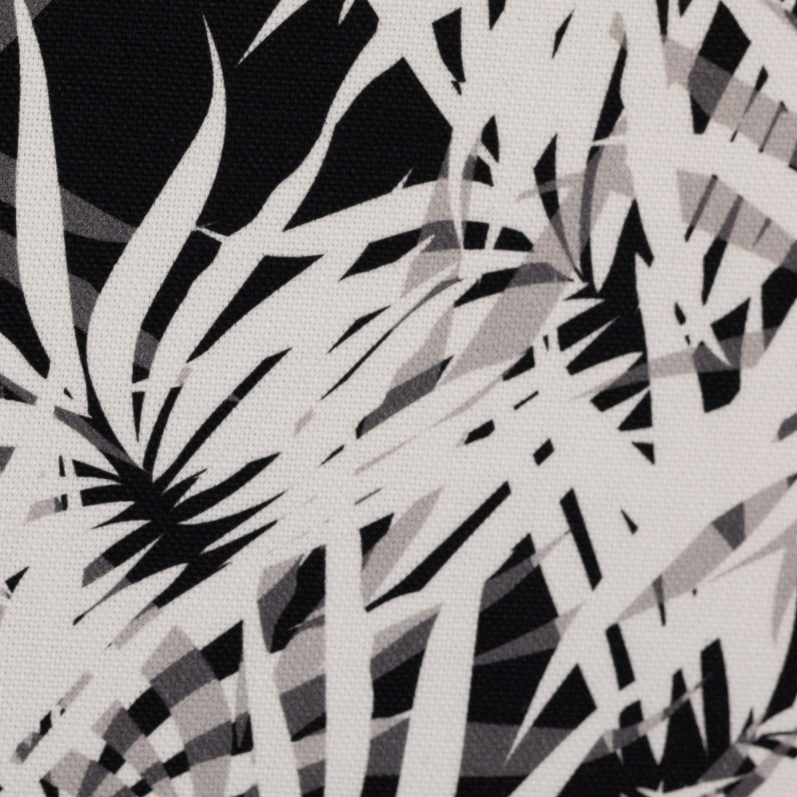 Canvas 1440 EUR/m Blätter in grau und weiß auf schwarz Dekostoff groß gemustert Rinteln Swafing Stoffe Meterware