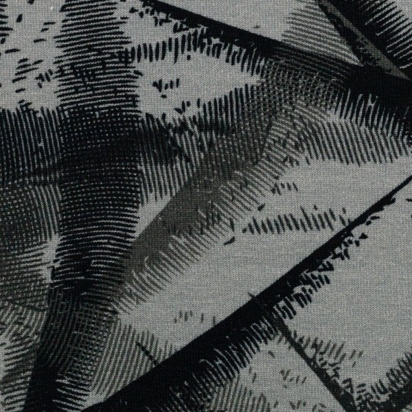 Sweat 1840 EUR/m grau schwarz abstrakt gemustert Toronto Swafing Stoffe Meterware 2