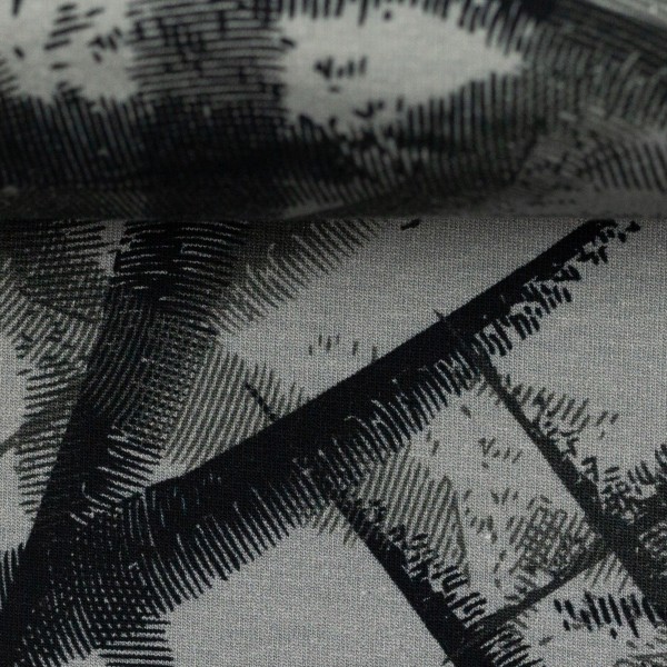 Sweat 1840 EUR/m grau schwarz abstrakt gemustert Toronto Swafing Stoffe Meterware 3