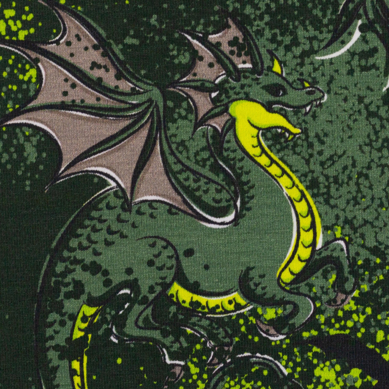 French Terry 1840 EUR/m Mystic Dragons grün Steinbeck Jungsstoff Kinderstoff Meterware 2