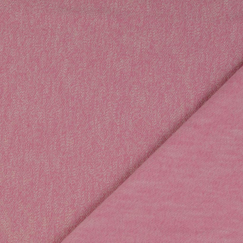 Baumwollsweat 1440 EUR/m rosa melange meliert - Stoff Meterware 3