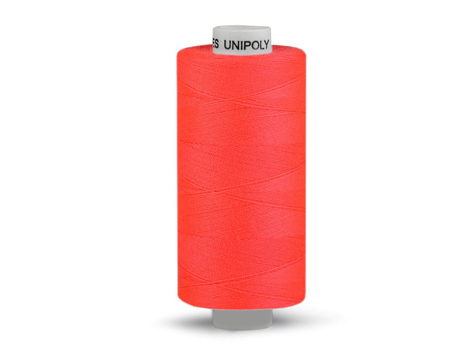 Nähgarn - 0,004 EUR/m - aus Polyester, Unipoly, neon rot, Nähmaschinengarn