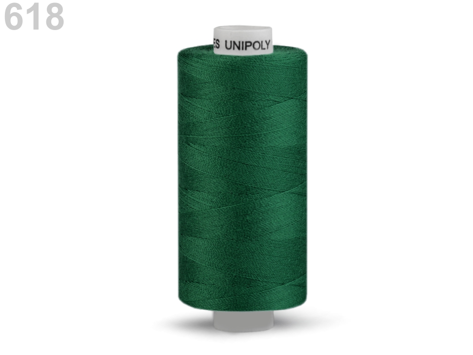 Nähgarn aus Polyester - 0,004 EUR/m - Unipoly, grün dunkelgrün, Nähmaschinengarn