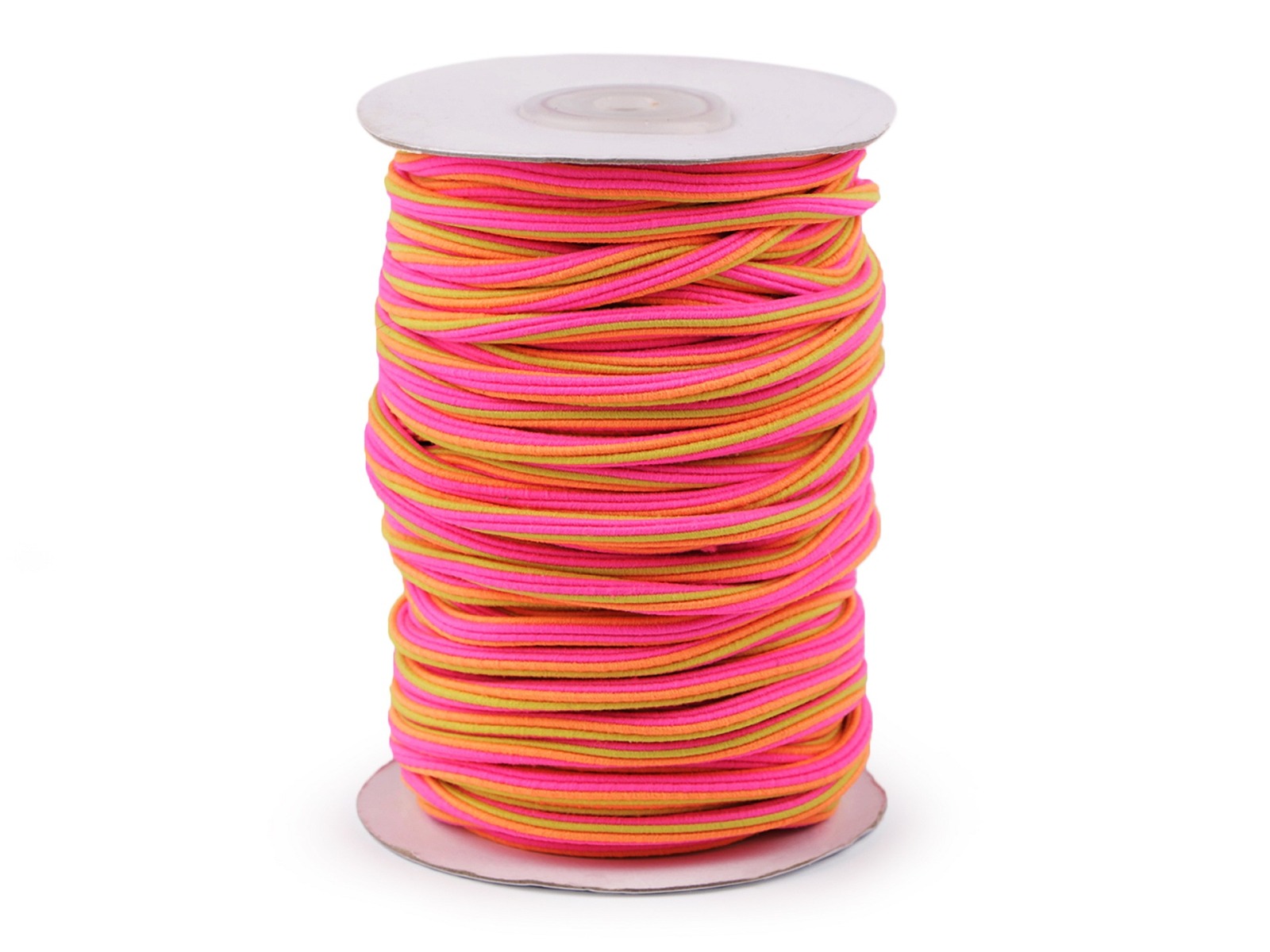 1,25 EUR/m - 2 m Gummi für Hoodies Kapuzen und Hosen - pink bunt - Rundgummi 5 mm Durchmesser - Met