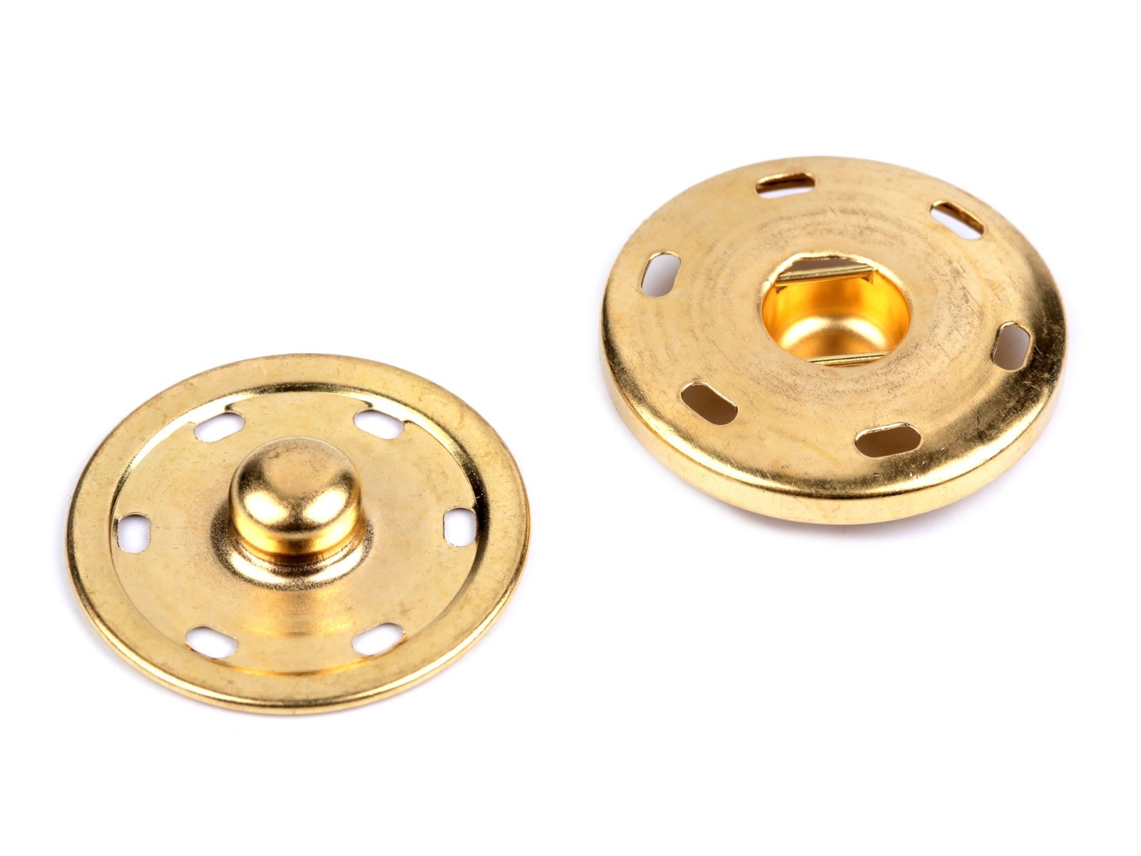 2 Druckknöpfe aus Metall goldfarben - 3 cm Durchmesser