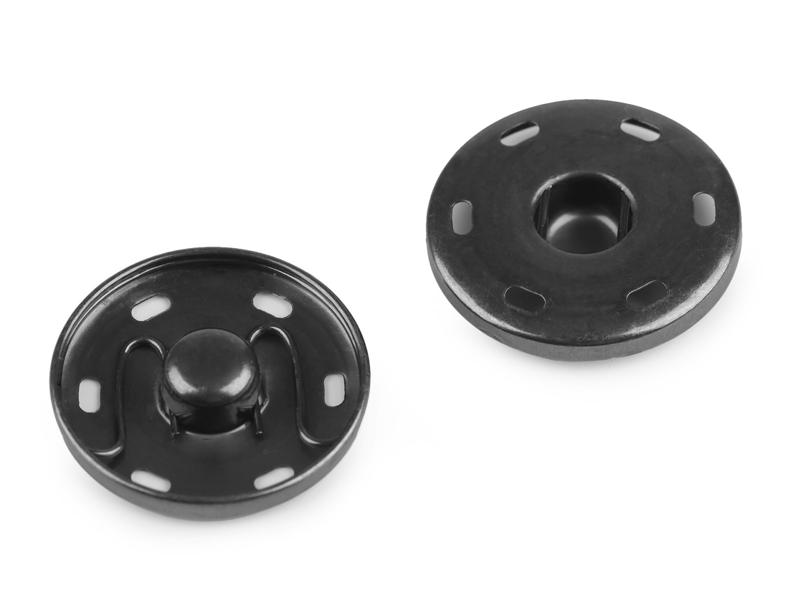 2 Druckknöpfe aus Metall schwarz - 3 cm Durchmesser