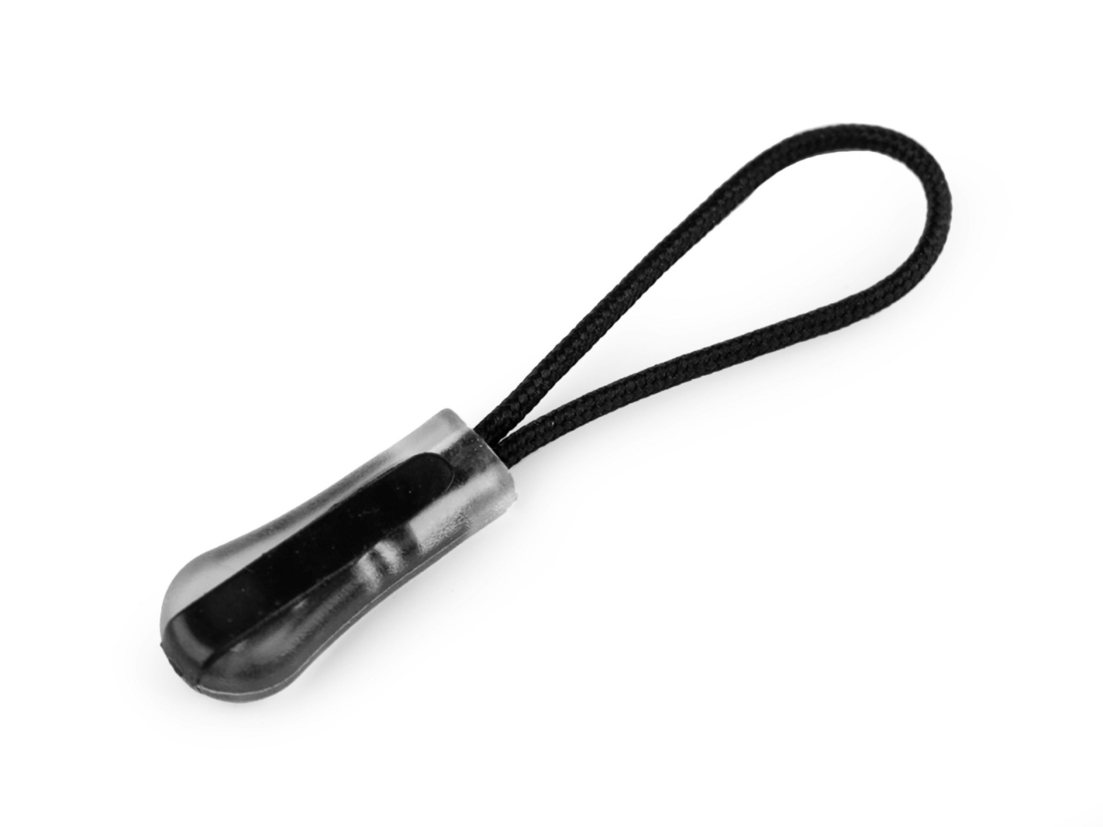 5 Anhänger für Reißverschluss Zipper - schwarz transparent