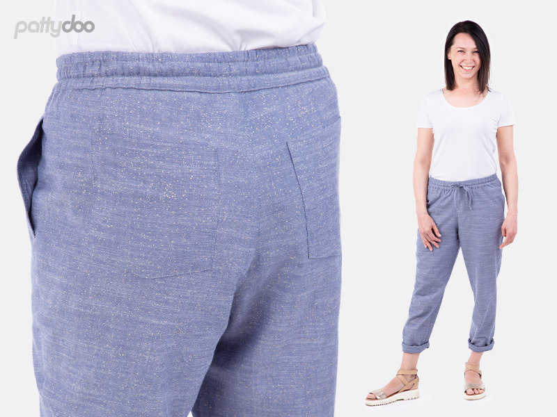 Schnittmuster Damenhose Dana bequeme Hose mit Stil Größen: 32 bis 54 für Damen - Kleidung
