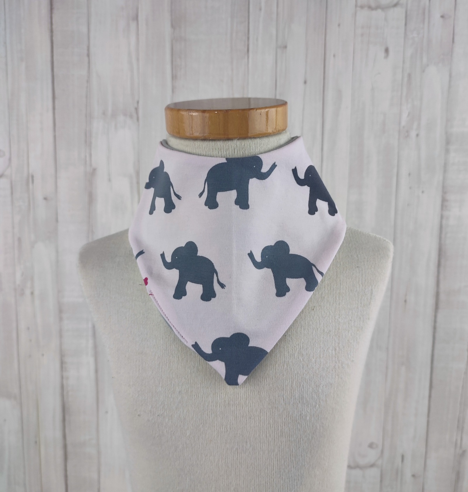 Halstuch Dreieckstuch für kleine Mädchen - rosa - gemustert mit Elefanten