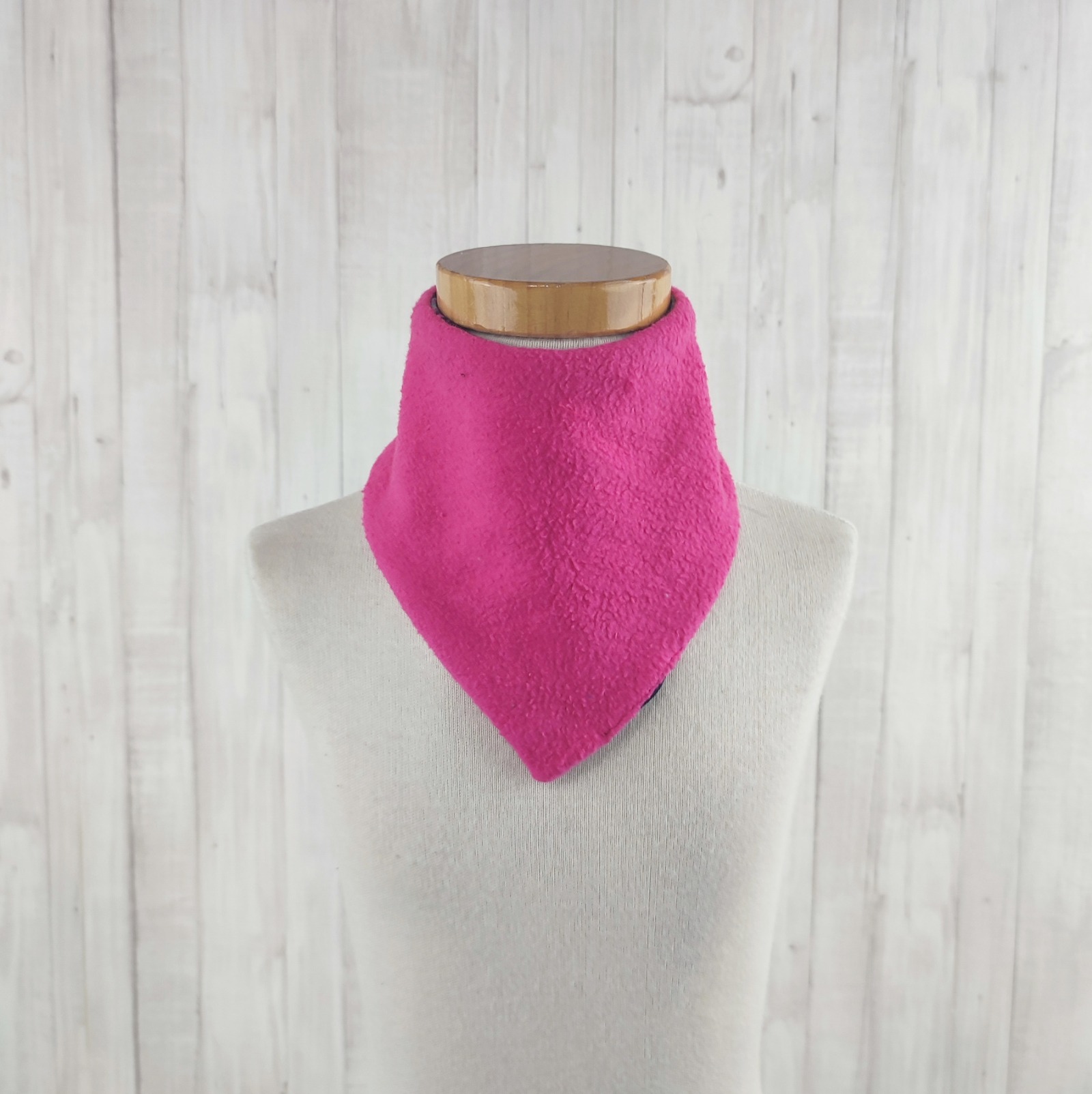 Halstuch Dreieckstuch für kleine Mädchen aus Jersey und Fleece - schwarz grau pink - gemustert mit
