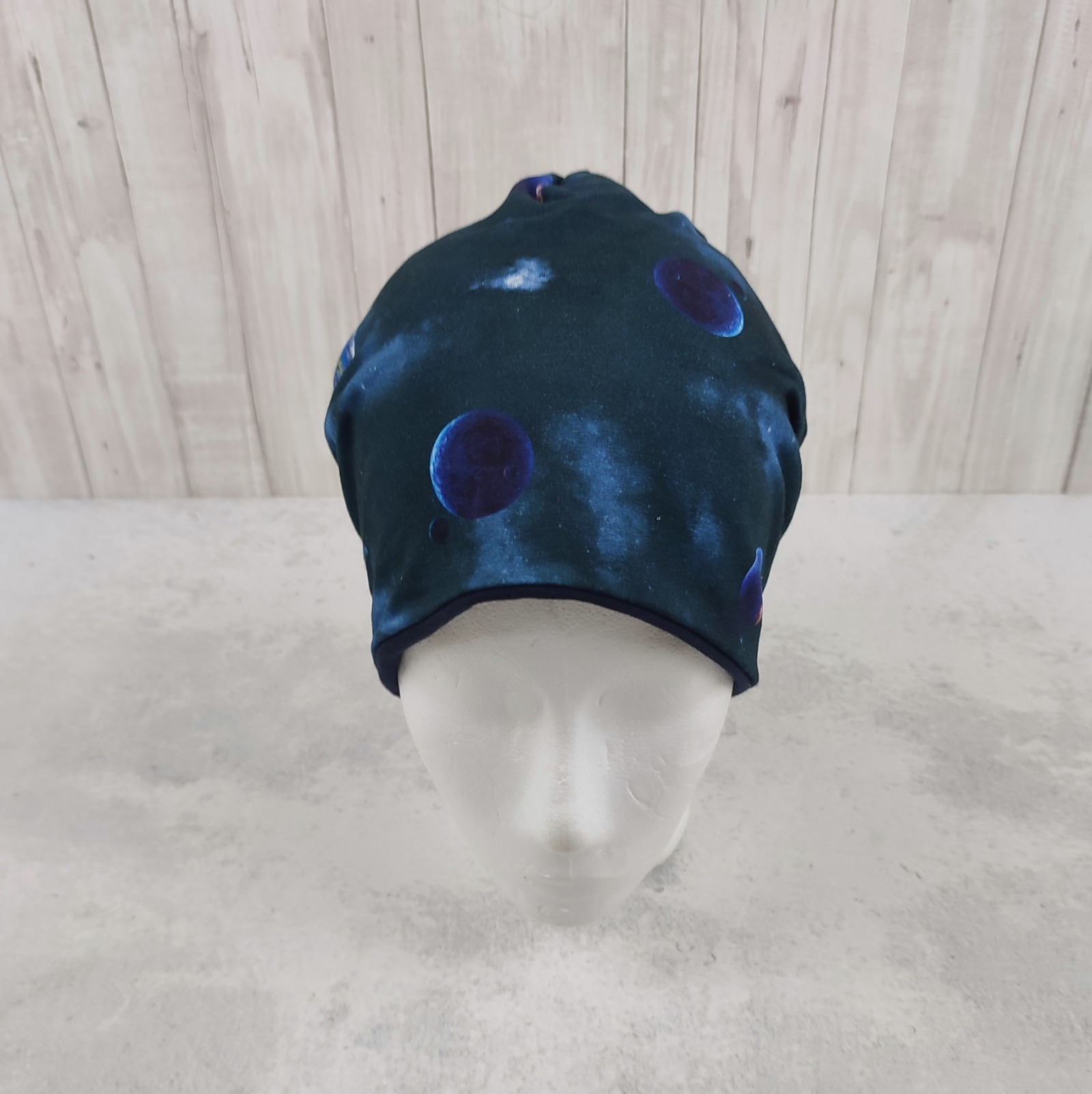 Beanie Weltall, coole Mütze mit Planeten auf dunkelblau, Größe ca. 48 bis 54 cm Kopfumfang 3