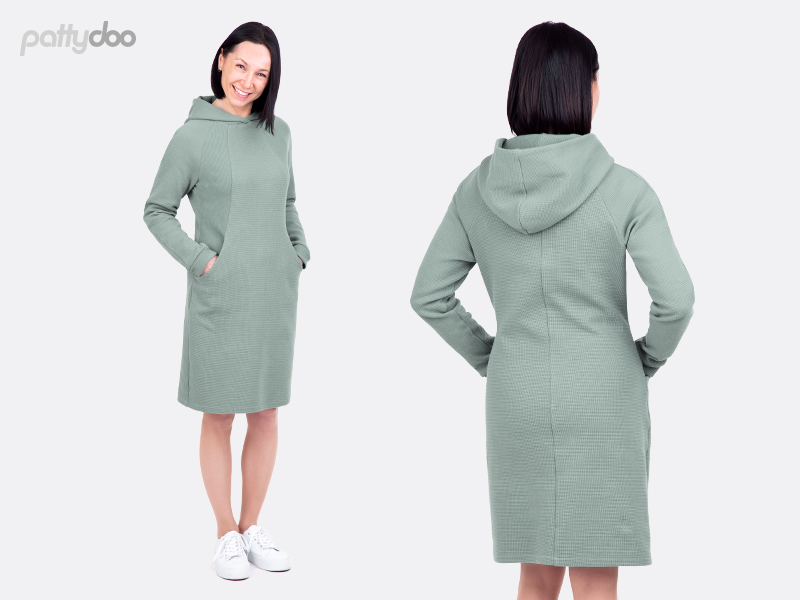 Schnittmuster Jade Sweatkleid von Pattydoo Größe 32-54 - für Damen - Kleidung Papierschnitt /