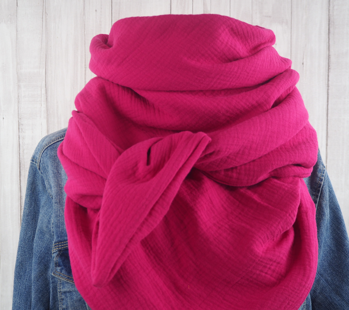 Tuch Dreieckstuch Musselin Damen Schal pink XXL Tuch aus Baumwolle Mamatuch 5