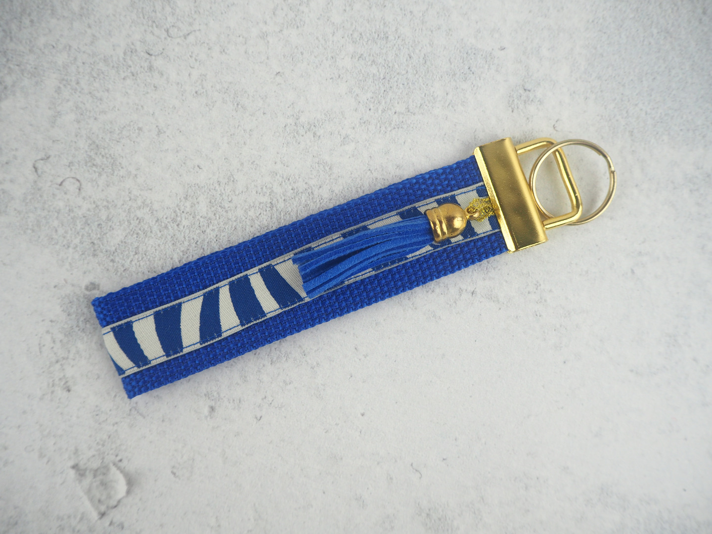 Schlüsselband gold blau königsblau Tassel Quaste 4