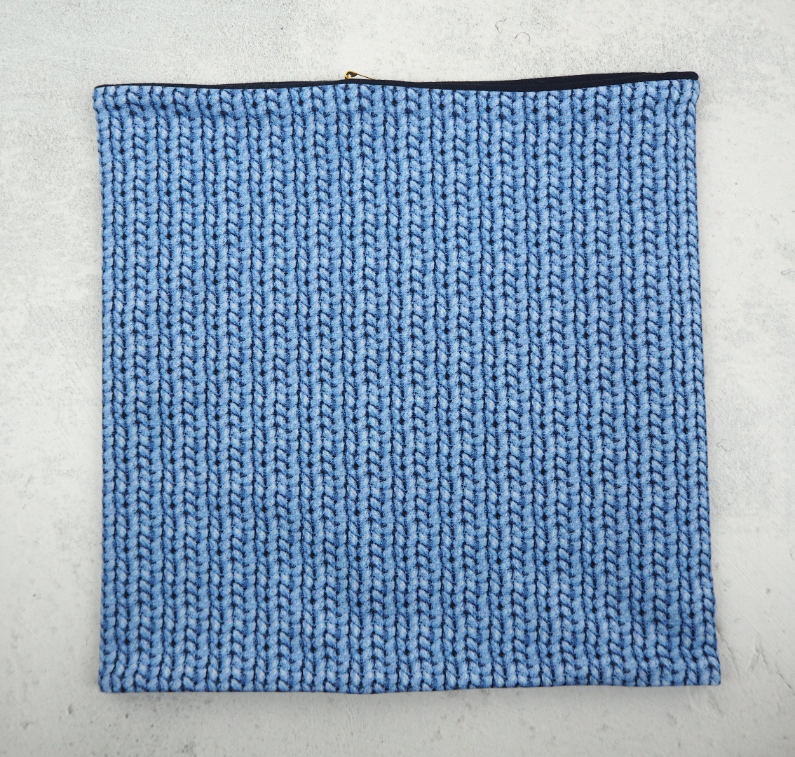 Loop Mädchen hellblau - Schlupfschal aus leichtem Sweat mit Strickmuster Schal Strickoptik für Kinder 3