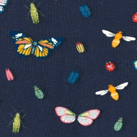 Jersey 16,80 EUR/m dunkelblau mit Schmetterlingen und Käfern - Damenstoff Mädchenstoff Meterware 2
