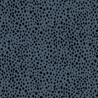 French Terry 15,96 EUR/m staubiges blau - gemustert mit unregelmäßigen Punkten in schwarz -