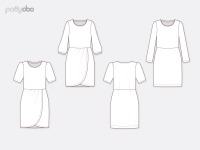 Schnittmuster Adriana Jerseykleid von pattydoo, Größe 32 bis 54, für Damen Kleidung,