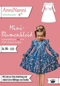 Mini Blumenkleid AnniNanni Schnittmuster, Größe 86 - 152 Kinder, Papierschnitt /