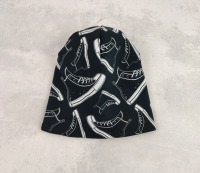 Beanie Turnschuhe - coole Mütze für Kinder in schwarz - weiß, Größe ca. 48 - 54 cm Kopfumfang 3