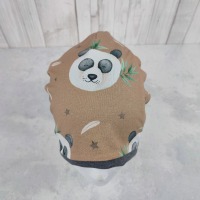 Beanie Pandabären - sandfarbene Mütze für Kinder, Größe ca. 48 - 54 cm Kopfumfang 2