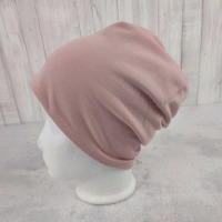Beanie rosa meliert mit Tiermotiven in natur - Skandi Mütze für Kinder, Größe ca. 48 - 54 cm