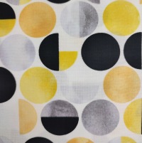 15,96 EUR/m Misty Morning von Barb Tourtilotte für Henry Glass - weiß schwarz grau gelb Kreise -