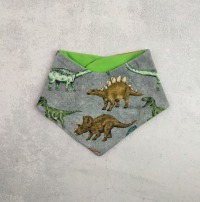 Halstuch Dreieckstuch Dinosaurier, grau melange und apfelgrün, Tuch Jerseytuch Baby Junge 5