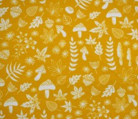 Jersey 15,96 EUR/m Blätter auf gelb, My little Foxy by Christiane Zielinski, Kinderstoff Meterware