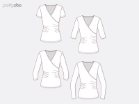 Pattydoo Schnittmuster Jessy Wickelshirt - Damen Kleidung Gr. 32 - 54 - Papierschnitt /