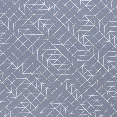 Baumwolle 9,60 EUR/m geometrische Linien rauchblau weiß, Baumwollstoff Kurt Swafing, Stoffe Meterwa